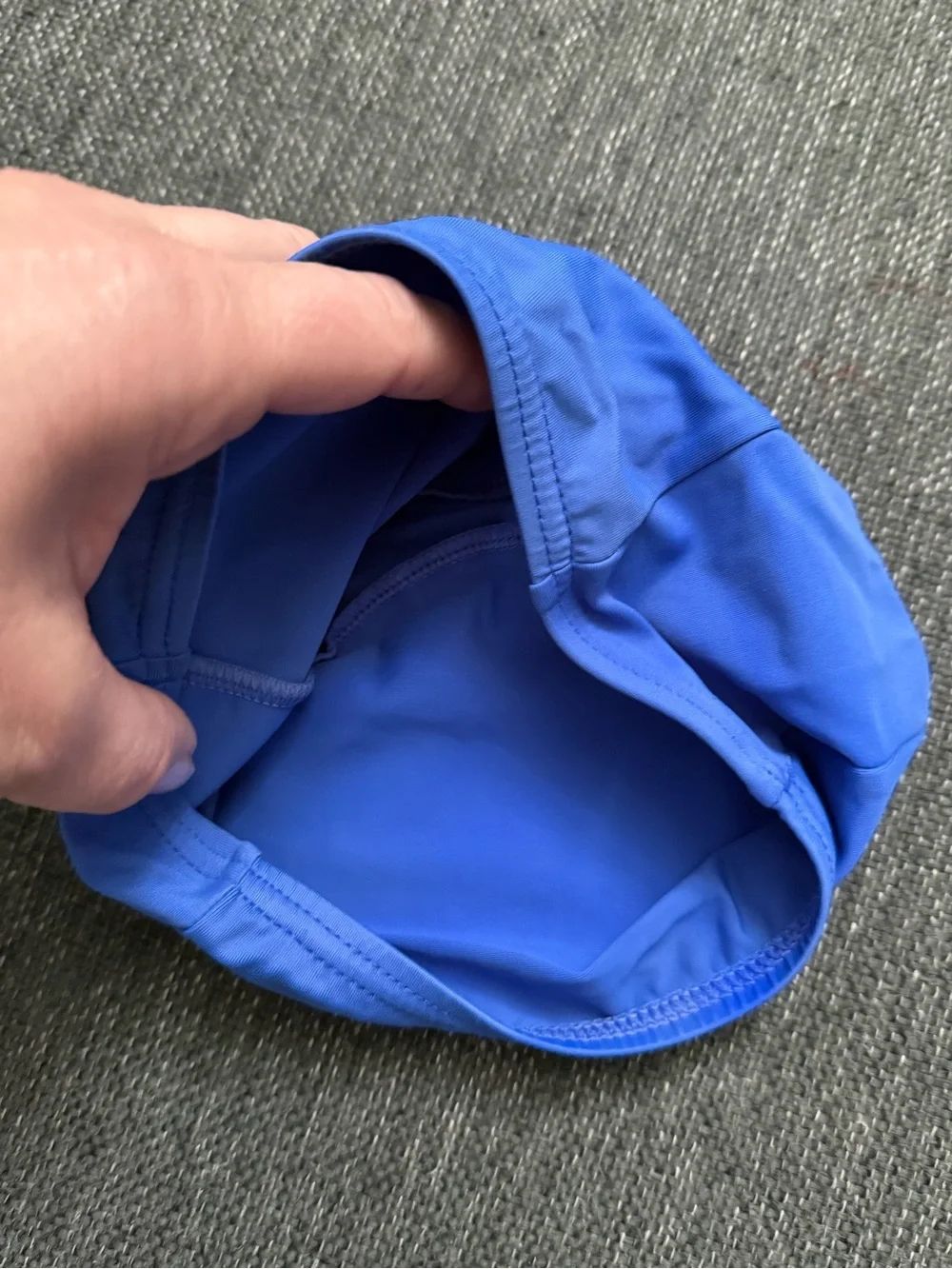 TYR Royal Blue Silicone-Look Swim Cap with White Logo one size